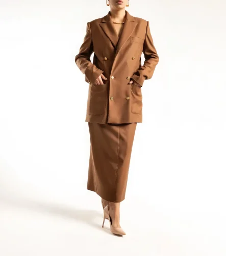 aci kahve maxi uzun etek