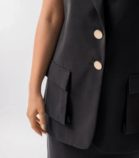 gunluk siyah keten yelek